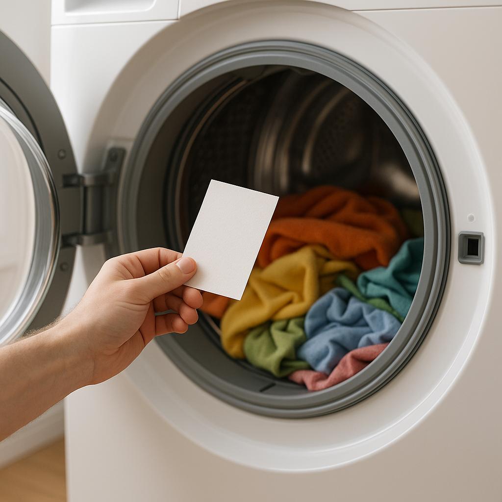 Waschstreifen hineingeben